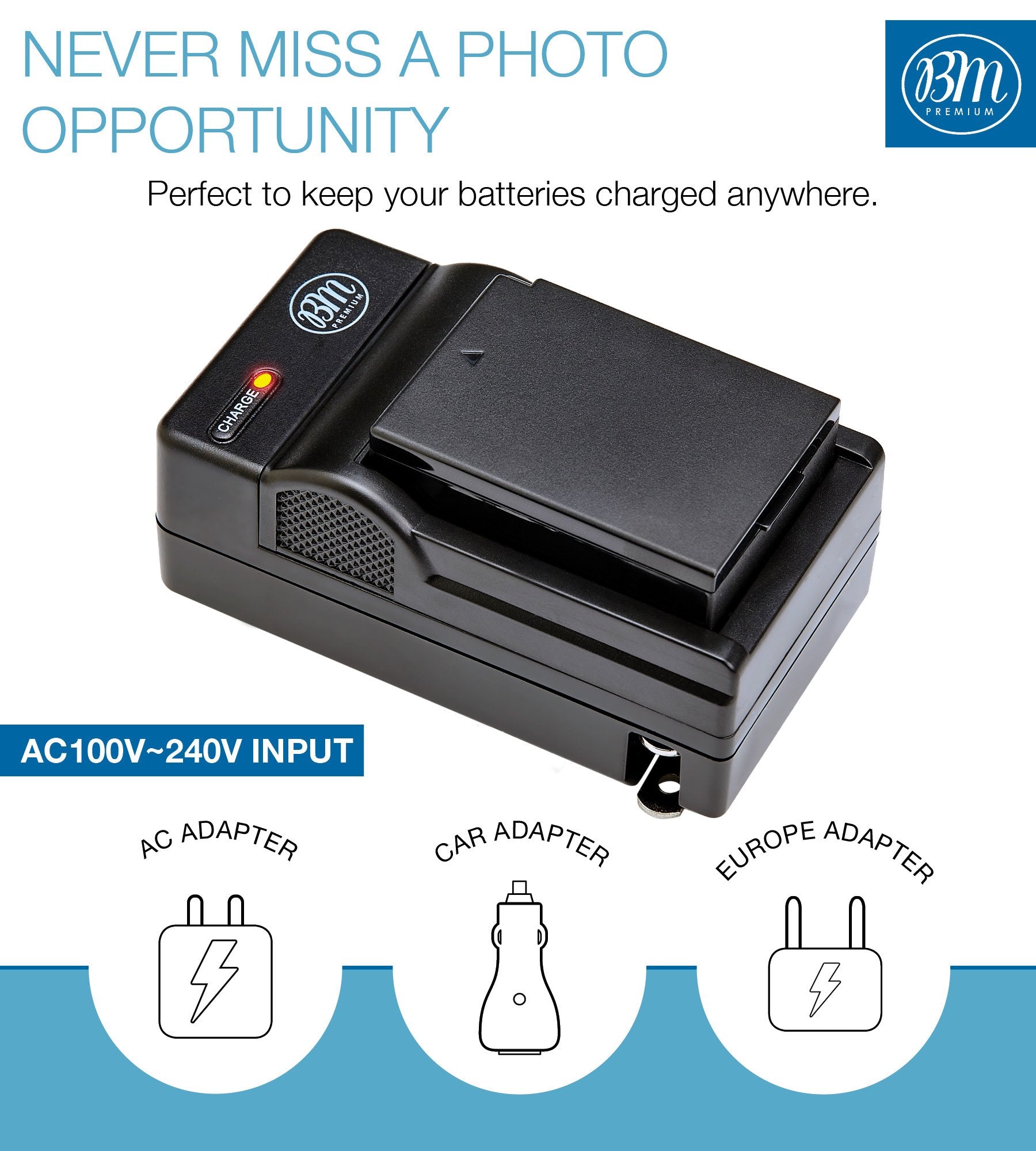 BM Premium LP-E10 Battery & Charger Kit for Canon EOS Rebel T3 T5 T6 T7 T100 1100D 1200D 1300D 2000D 400